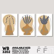 DDecorator Modern Leaf ArtWork Wall Decor - (Set of 3) WB3202