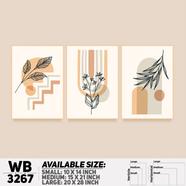 DDecorator Modern Leaf ArtWork Wall Decor - (Set of 3)WB3267