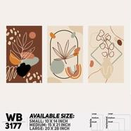 DDecorator Modern Leaf ArtWork Wall Decor - (Set of 3) WB3177