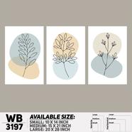 DDecorator Modern Leaf ArtWork Wall Decor - (Set of 3) WB3197
