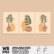 DDecorator Modern Leaf ArtWork Wall Decor - (Set of 3) WB3162