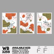 DDecorator Modern Leaf ArtWork Wall Decor - (Set of 3) WB3259