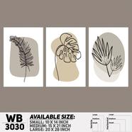 DDecorator Modern Leaf ArtWork Wall Decor - Set of 3 WB3030