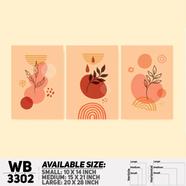 DDecorator Modern Leaf ArtWork Wall Decor - (Set of 3) WB3302