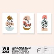 DDecorator Modern Leaf ArtWork Wall Decor - (Set of 3) WB3251