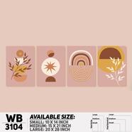 DDecorator Modern Leaf ArtWork Wall Decor - Set of 4 WB3104