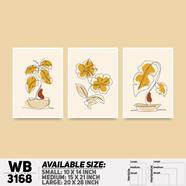 DDecorator Modern Leaf One Line Art ArtWork Wall Decor - (Set of 3)WB3168