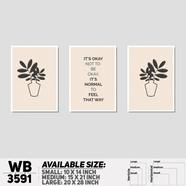 DDecorator Motivational And Leaf Artwork Wall Decor - Set of 3 WB3591