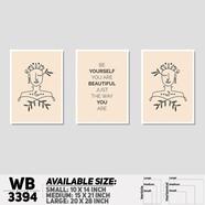 DDecorator Motivational And Line Art (Set of 3) Wall Board And Wall Canvas - WB3394