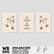 DDecorator Motivational And Line Art Wall Decor - Set of 3 WB3910