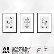 DDecorator Motivational And Line Art (Set of 3) Wall Board And Wall Canvas - WB3374