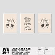 DDecorator Motivational And Line Art Wall Decor - Set of 3 WB3915