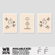 DDecorator Motivational And Line Art (Set of 3) Wall Board And Wall Canvas - WB3576