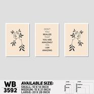 DDecorator Motivational And Line Art Wall Decor - Set of 3 WB3592 