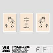 DDecorator Motivational And Line Art Wall Decor - Set of 3 WB3904