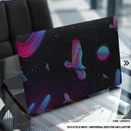 DDecorator Neon Art Outer Space With Bird Illustration Laptop Sticker - (LSKN2543) 