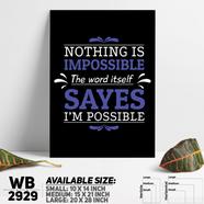 DDecorator Nothing Is Impossible - Motivational Wall Board and Wall Canvas - WB2929