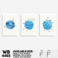 DDecorator Painted Landscape And Horizon Design (Set of 3) Wall Board And Wall Canvas - WB4465