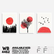 DDecorator Painted Landscape And Horizon Design (Set of 3) Wall Board And Wall Canvas - WB4462