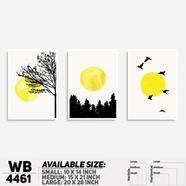 DDecorator Painted Landscape And Horizon Design (Set of 3) Wall Board And Wall Canvas - WB4461