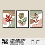 DDecorator Painted Leaf Design Art (Set of 3) Wall Board And Wall Canvas - WB3991