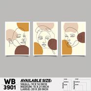 DDecorator Potrait Line Art Wall Decor - Set of 3 WB3901