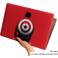 DDecorator Red Backgorund With Captaine America Laptop Sticker - (LSKN544)