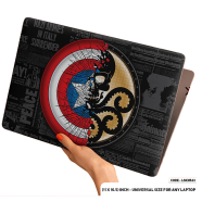 DDecorator Shied Of Captaine America and Skeleton Laptop Sticker - (LSKN543)