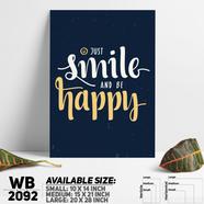 DDecorator Smile and Happy - Motivational Wall Board and Wall Canvas - WB2092