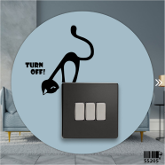 DDecorator Standing Cat Switch Socket Wall Sticker - (SS205)