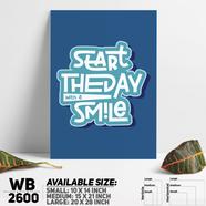 DDecorator Start The Day With Smile - Motivational Wall Board And Wall Canvas - WB2600