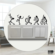 DDecorator Stick Figure Band Switch Socket Wall Sticker - (SS191)