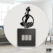 DDecorator Traditional Dholak Playing Switch Socket Wall Sticker - (SS182)