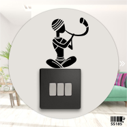 DDecorator Traditional Horn Playing Switch Socket Wall Sticker - (SS185)
