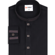 DEEN Black Embroidered Panjabi 09 - 44 SIZE