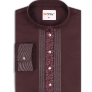 DEEN Maroon Embroidered Panjabi 06 - 42 SIZE