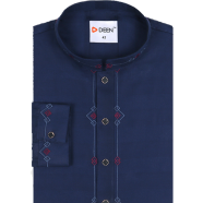 DEEN Navy Embroidered Panjabi 04 - 44 SIZE