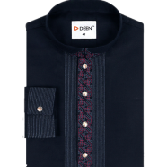 DEEN Navy Embroidered Panjabi 08 - 44 SIZE
