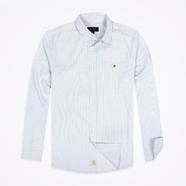 DEEN White Railroad Stripe Poplin Shirt 22 – Regular Fit