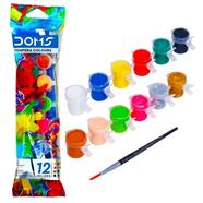 DOMS Tempera Colours 12 Shades with Free Brush
