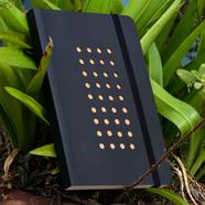 Daily Journal (Dot Punch Cover) Dotted Black Notebook with Elastic Band