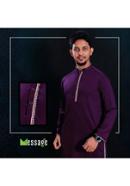 Dark Purple Soft Bamboo Fiber Fabric Panjabi - M (chest-42, length 41)