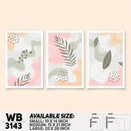 Ddecorator Modern Flower Artwork Wall Decor - Set Of 3 WB3144