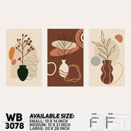 Ddecorator Modern Leaf Artwork Wall Decor - Set Of 3 WB3078