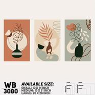 Ddecorator Modern Leaf Artwork Wall Decor - Set Of 3 WB3080