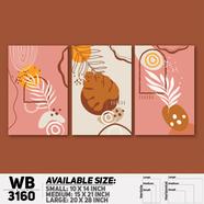 Ddecorator Modern Leaf Artwork Wall Decor - Set Of 3 WB3160