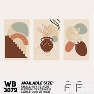 Ddecorator Modern Leaf Artwork Wall Decor - Set Of 3 WB3079