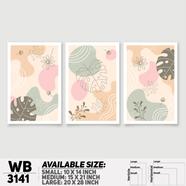 Ddecorator Modern Leaf Artwork Wall Decor - Set Of 3 WB3142