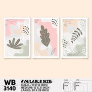 Ddecorator Modern Leaf Artwork Wall Decor - ( Set Of 3) WB3140