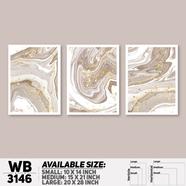 Ddecorator Modern Leaf Artwork Wall Decor - Set Of 3 WB3147